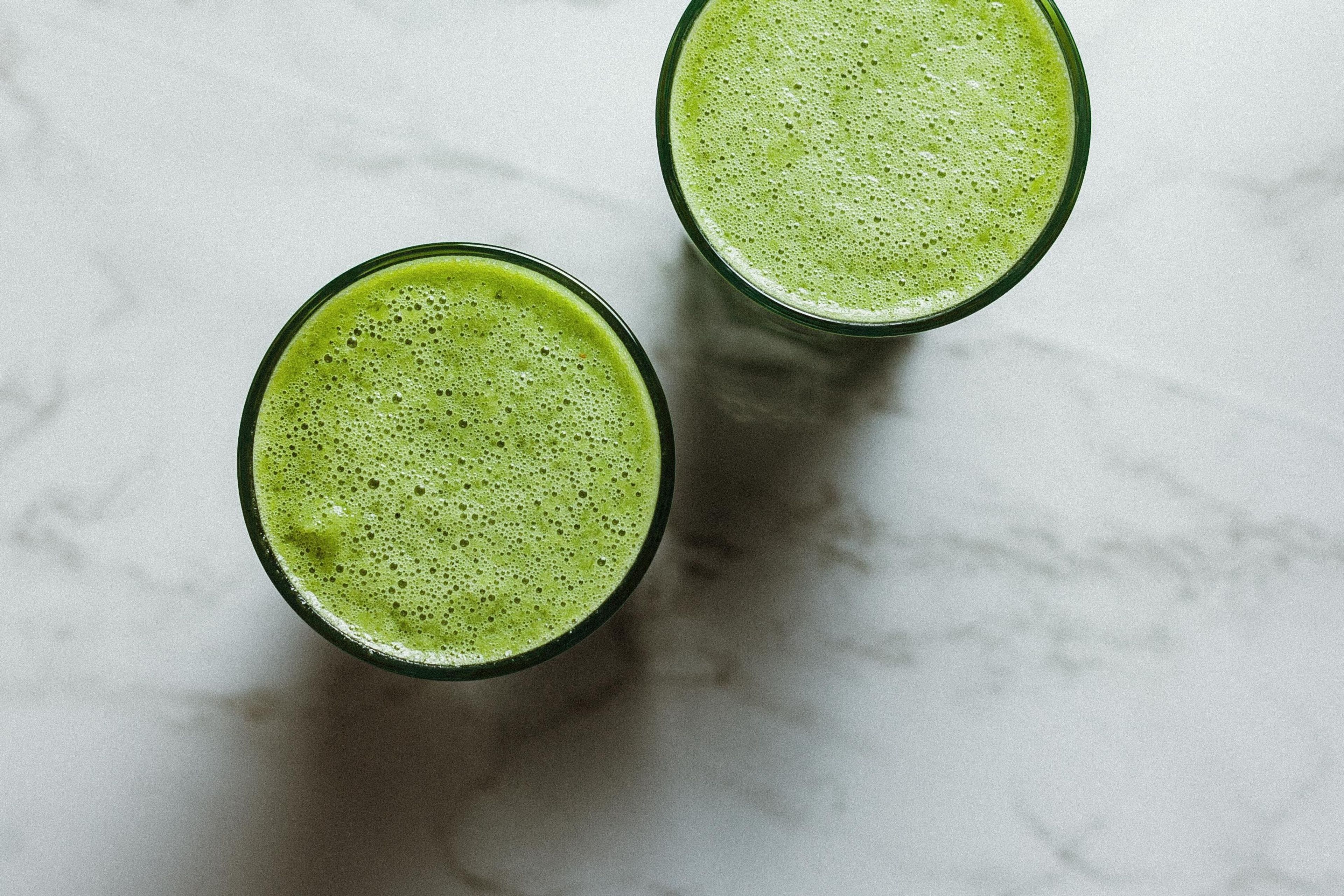 Two green detox smoothies